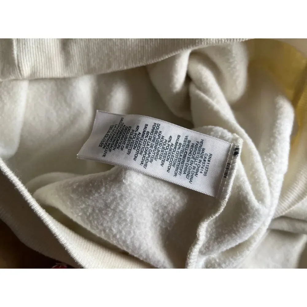True Religion Y2K Buddha Hoodie Sweatshirt Small White Cotton Blend